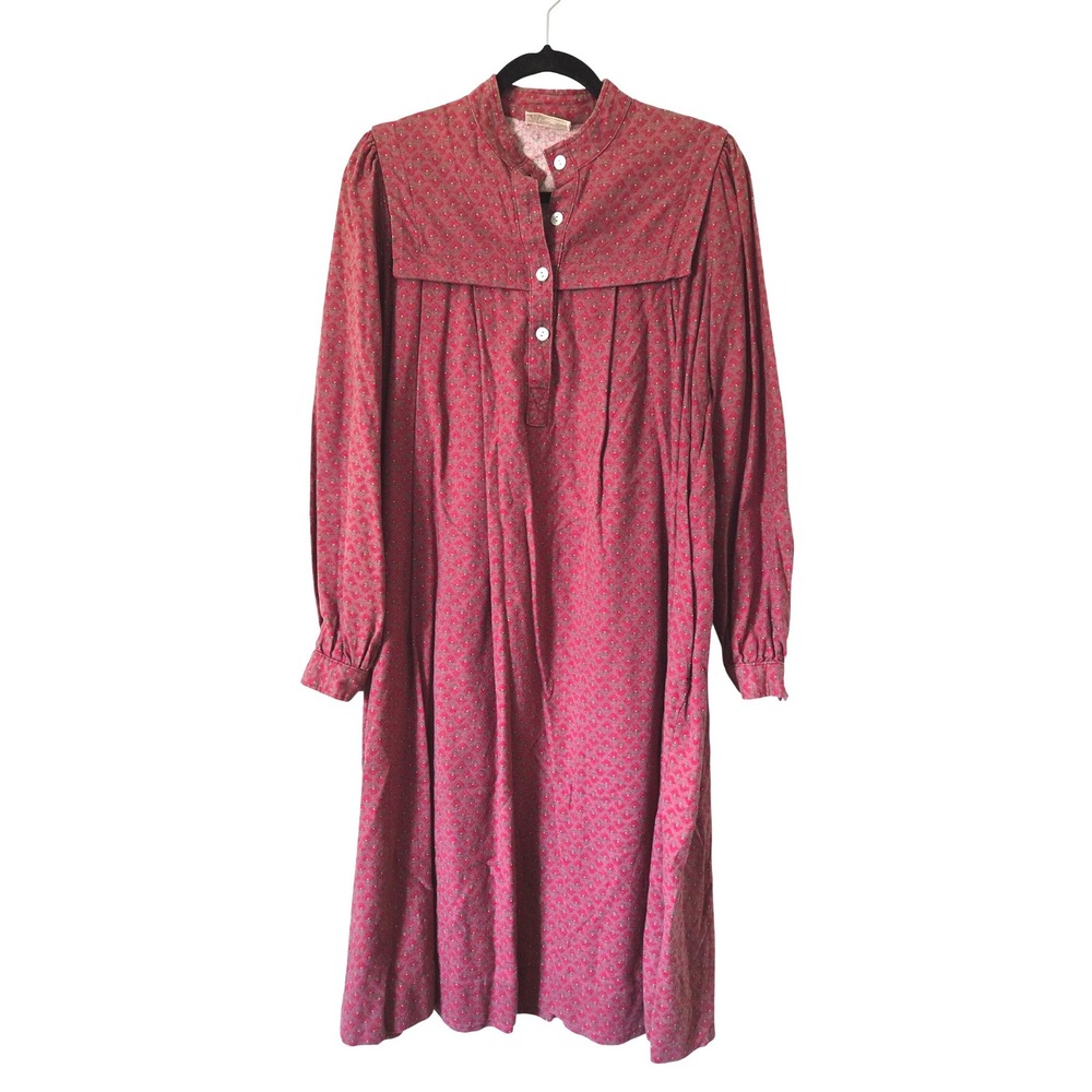 Vintage 1970s Laura Ashley 14 Bib Dress Womens Prairie Made in Wales Cottagecore